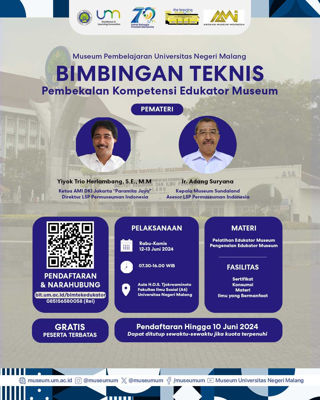 Peserta Terpilih Bimbingan Teknis Pembekalan Kompetensi Edukator Museum